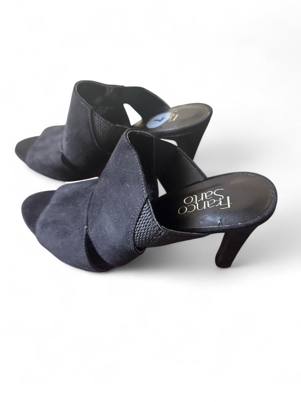 Franco Sarto Black Suede Mules